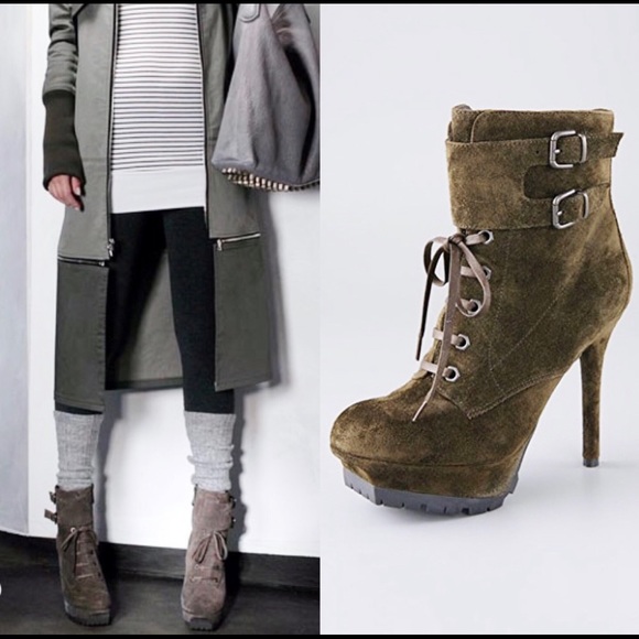 Sam Edelman Vancouver olive army green platform lace up combat boots - Picture 3 of 7
